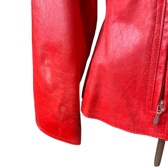 Vintage Maxima Wilson Women’s 100% Cherry Red Leather Retro Jacket - Picture 13 of 13